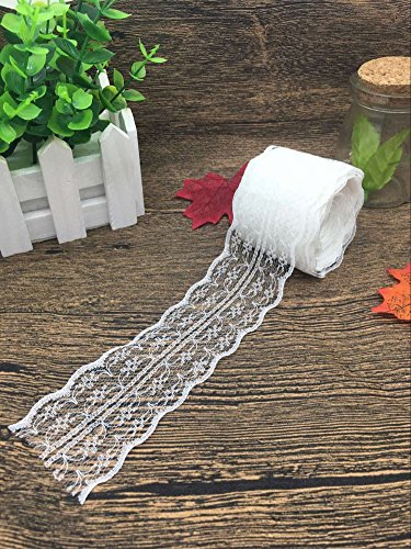 Encaje Yulakes, 2 x 10 metros, estilo vintage, 4.5 cm ancho, borde para cenefa, banda decoración, para artesanía, cinta abrasiva