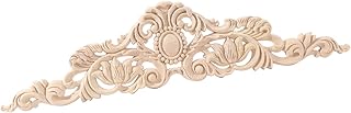Long Wood Appliques DIY Wooden Carved Onlays for Bed Door Cabinet Wardrobe Furniture Decoration (1PC, 50x10cm/19.6"x3.9")