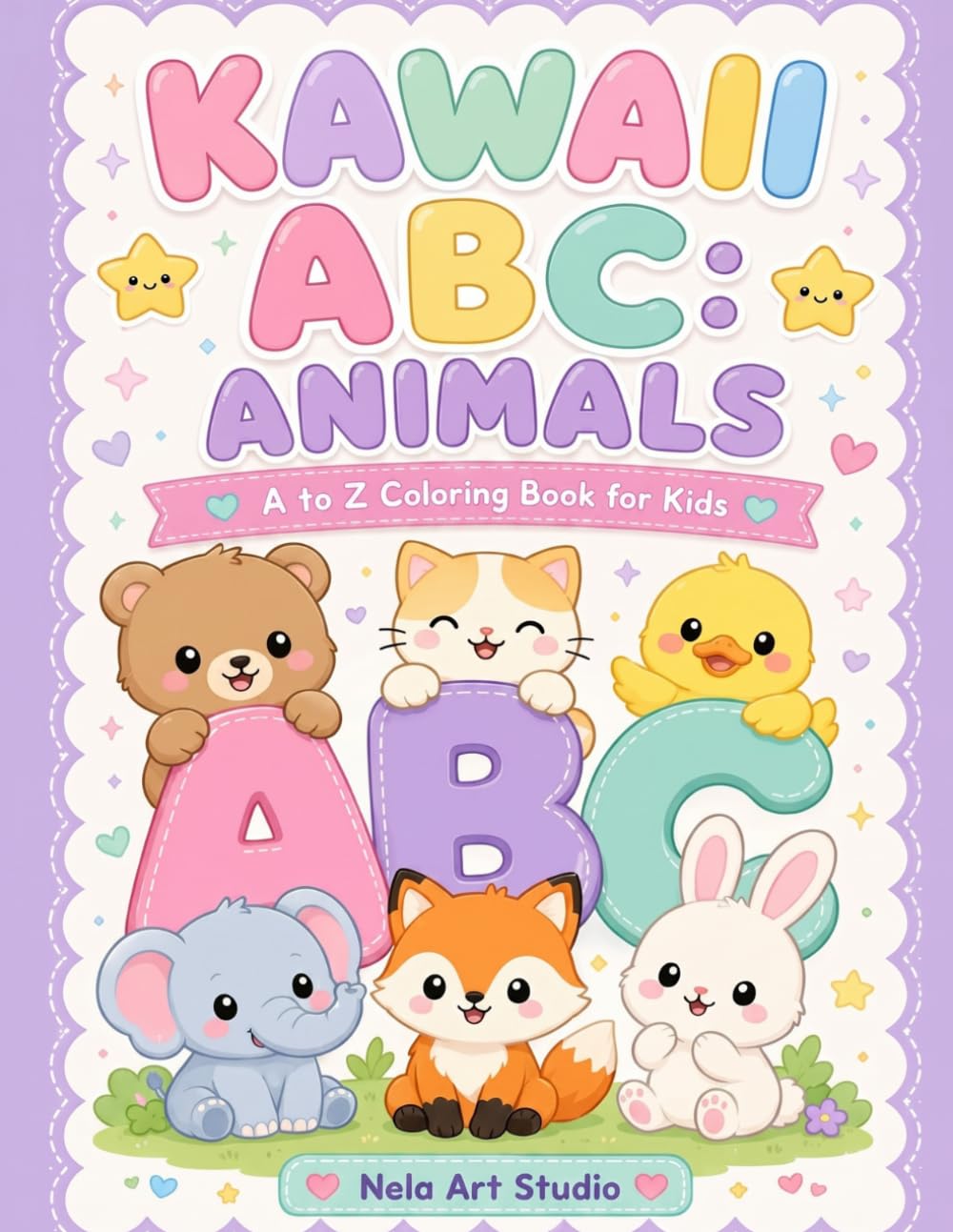 Kawaii ABC Animals Coloring Book for Kids: Learn the Alphabet A to Z with Adorable Kawaii Animals — 26 Coloring Pages for Toddlers, Preschool & Kindergarten (Kawaii Learning Series)