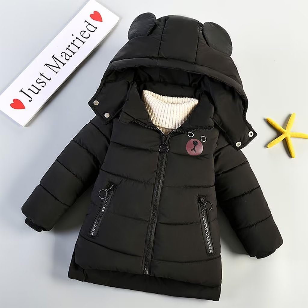 linboo Jungen Winterjacke Kinder Warme Wintermantel mit Kapuze Verdickte Jacke Blouson Winddicht Winter Kapuzenparka