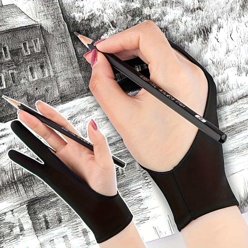 Painting Gloves Painting Anti-Wear Anti-Sweat Sketch Oil Painting Two-Finger Art