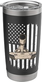M1 Abrams Tank Flag American US Patriotic Military Tanker Stainless Steel Insulated Tumbler