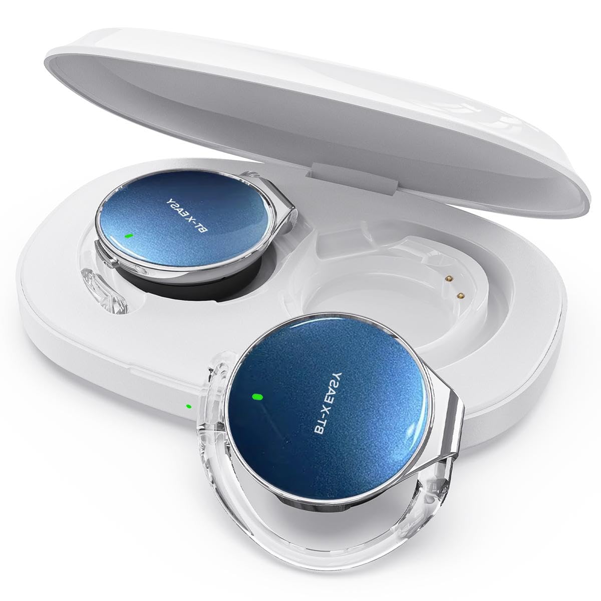 Cuffie On Ear Bluetooth 5.4, Cuffie Open Ear Senza Fili Bluetooth con Cancellazione del Rumore, Cuffie Sport Clip On Bluetooth a Goccia d'Acqua con 4 Microfoni, Auricolari Comfort Fit - Blu