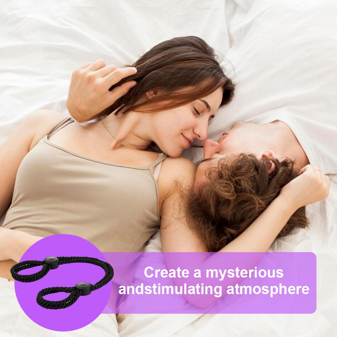 NHQZ Esposas para Pareja, Esposas para Juegos Sexuales, BDSM, Cuerda de Nylon para Sexo Bondage, para Principiantes, Esposas Sexuales para Cama, Ajustables