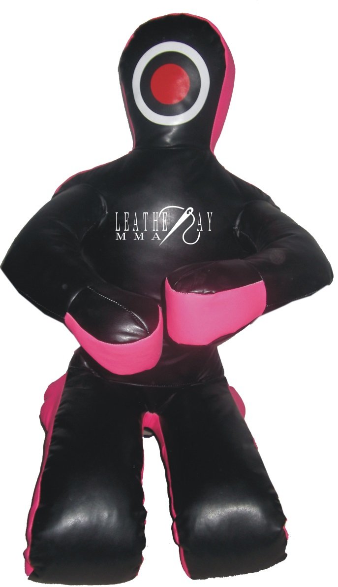 LEATHERAY MMA Jiu Jitsu Judo Punching Bag Grappling Dummy Black Synthetic Leather - 48 inches-Unfilled