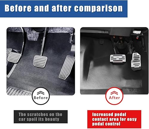 Miniatura 4 de Kewucn 2 almohadillas antideslizantes para pedal de automóvil, cubierta de pedal de embrague de acelerador de gas de freno de aleación de aluminio,