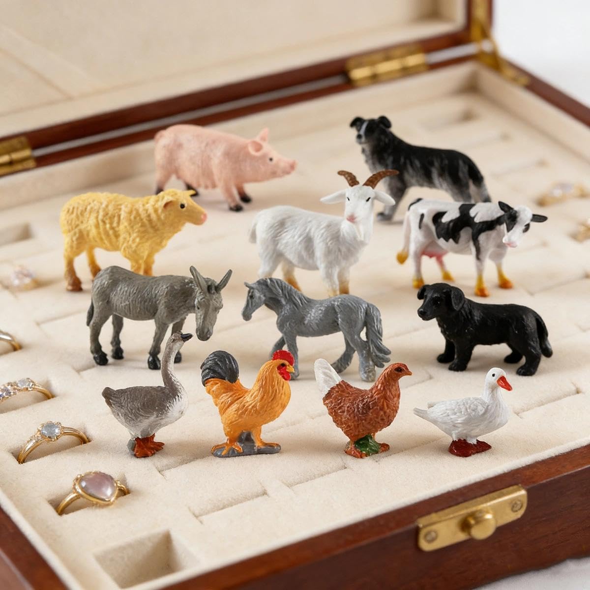 12Pcs Miniature Desktop Set Of Farm Animal Figurines, Farm-themed Animal Figurines, Suitable For Decoration