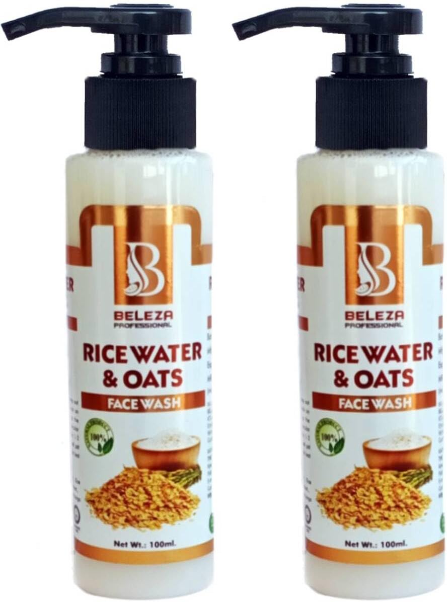 Beleza professional Rice Water & Oats Face Wash for Younger looking Bright Skin tone (200 ml)