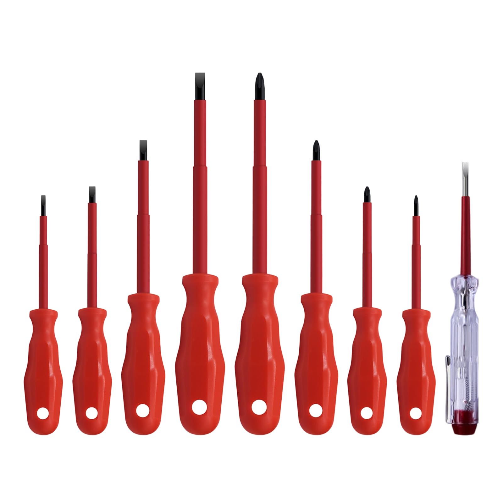 Buxuaaaa Multicolor 9Pcs Insulated Screwdriver Set Antiskid Resistant Bit For Electricians And Technicians Projects Professional Insulated Screwdriver Set