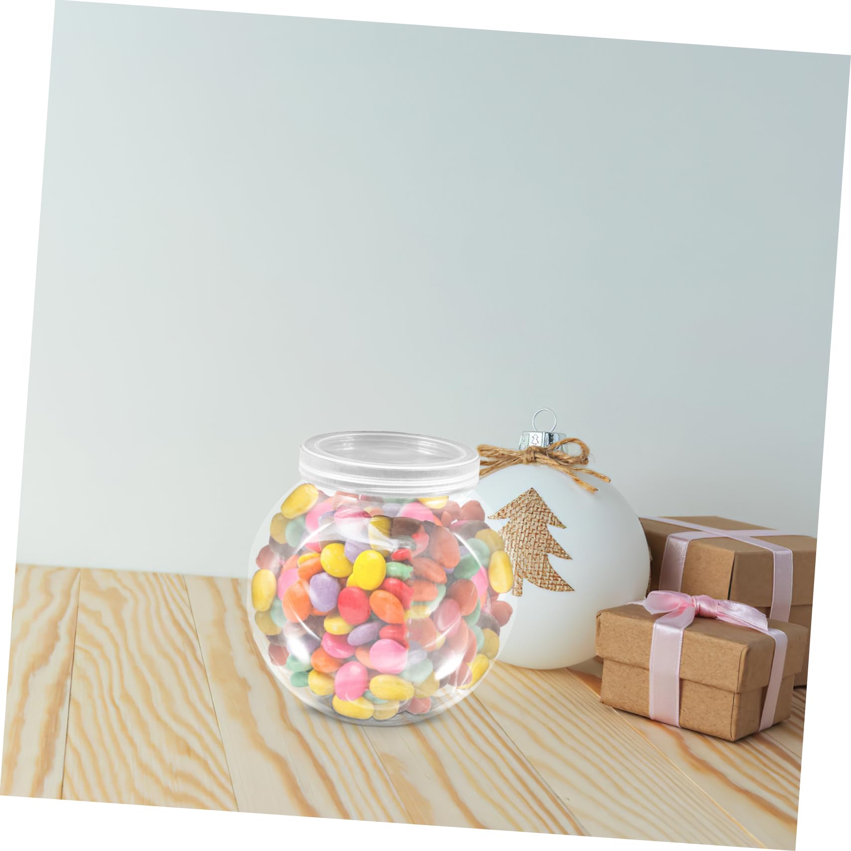 Didiseaon 3pezzi Barattoli Trasparenti Rotondi Per Dolci Contenitori Coperchio Bianco Per Snack e Biscotti Contenitori Per Alimenti Secchi e Oggetti