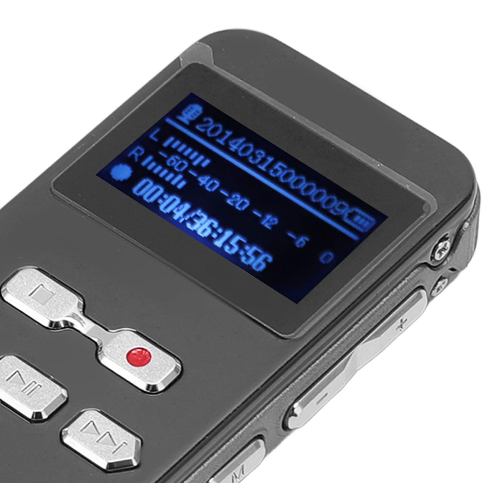 Registratore Vocale Digitale Suono Stereo con Doppio Microfono, Riduzione Professionale del Rumore, Funzione Password Registratore MP3, Facile da Usare, Alta qualità del Suono
