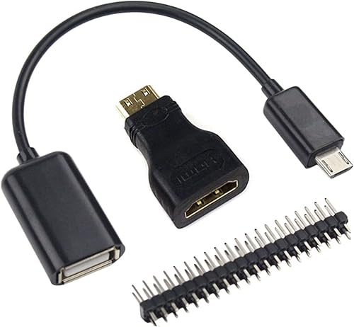 Miniatura 5 de DIGISHUO Raspberry Pi Zero WH (inalámbrico) 8 en 1 Kit completo  Cabeceras GPIO presoldadas 1 GHz 512 M con dos cajas  Tarjeta 32G  Mini HDMI  Micro