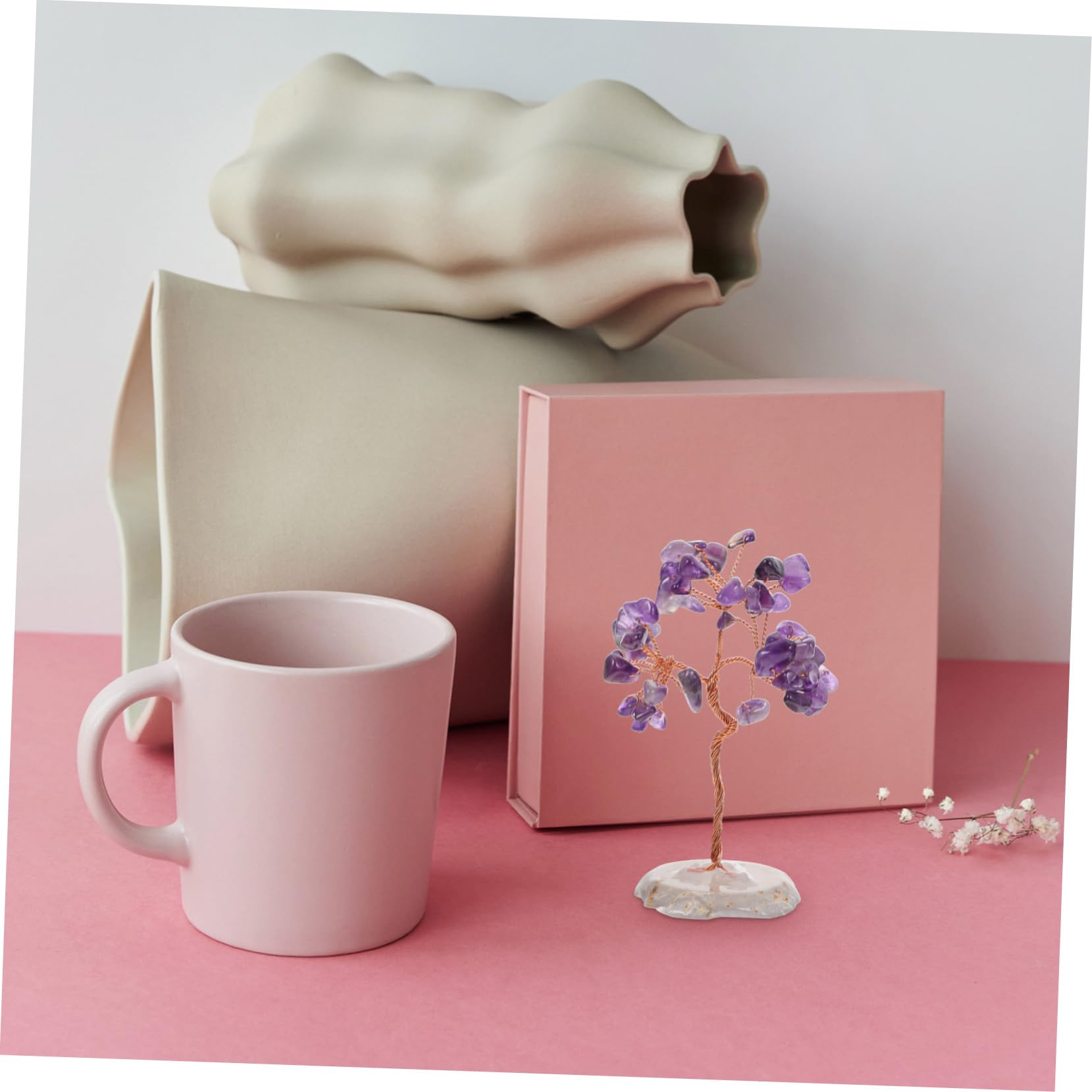 1Pc Crystal Tree Decor for Home Decoration Unique Miniature Desktop Ornament Elegant Office Ornament Present for Friends and Family Design with Materials