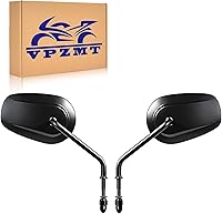 VPZMT Black 8mm Teardrop Rearview Mirrors for 1982-2025 Harley Davidson Road King, Street Glide, Sportster, Softail & More