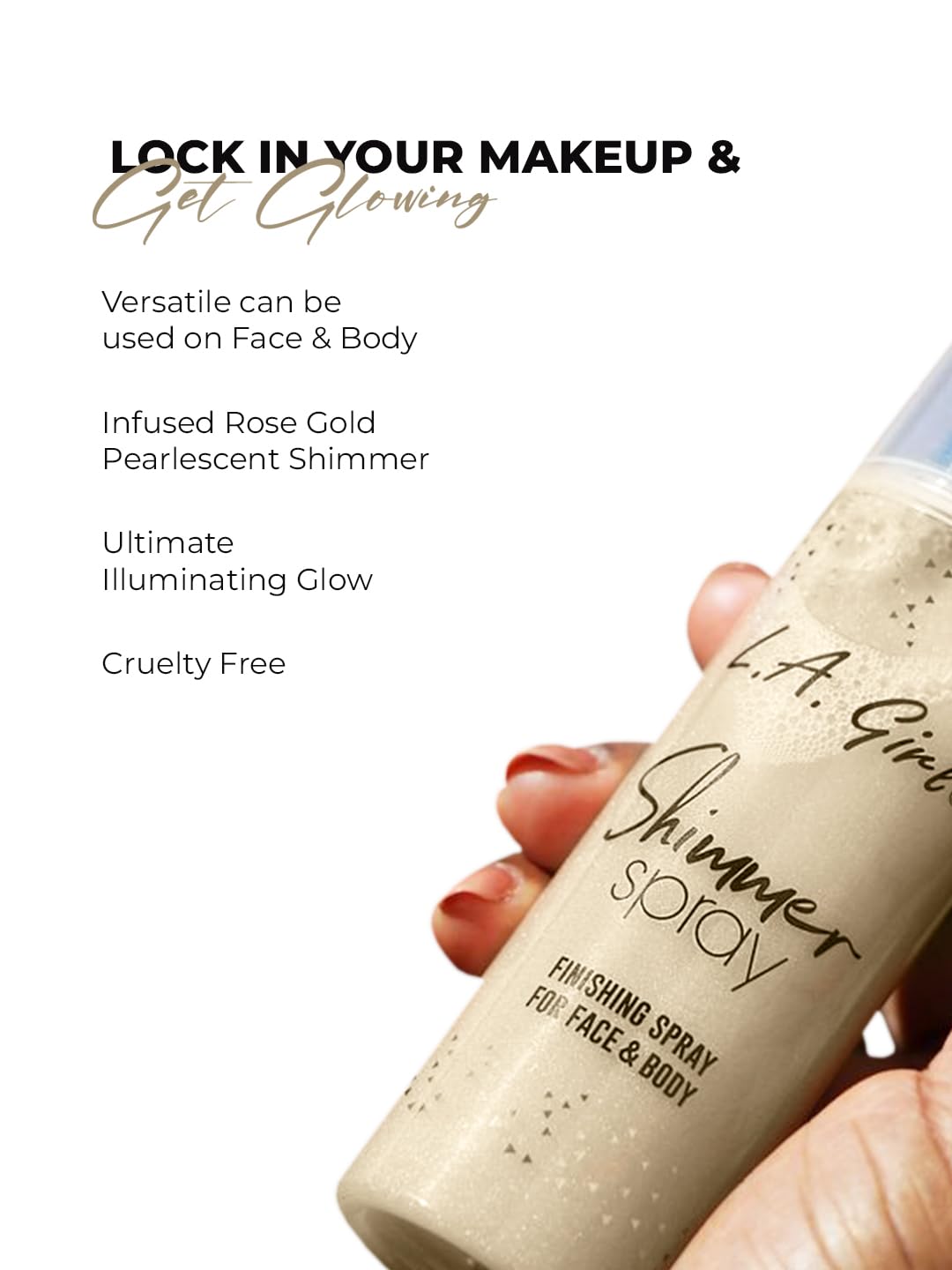 LA Girl Shimmer Spray – 80 ml Gold | Shimmer Setting Spray with Illuminating Glow for Face & Body, Lightweight, with radiant glow and dewy finsih : Amazon.in: Beauty