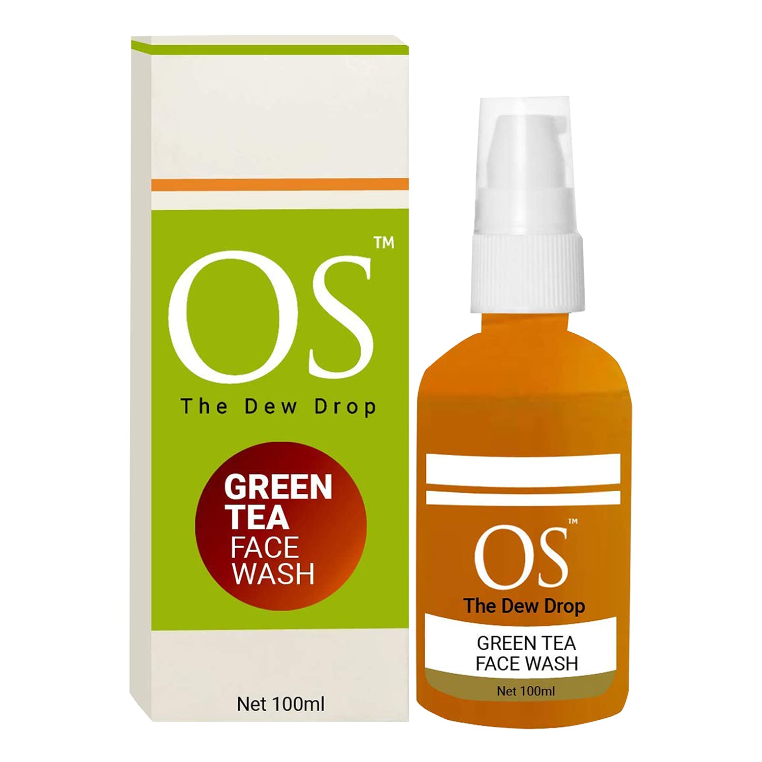 OS Le Bonheur Green Tea Face Wash, Skin Friendly Improve Texture, Light Brown, 100 ml
