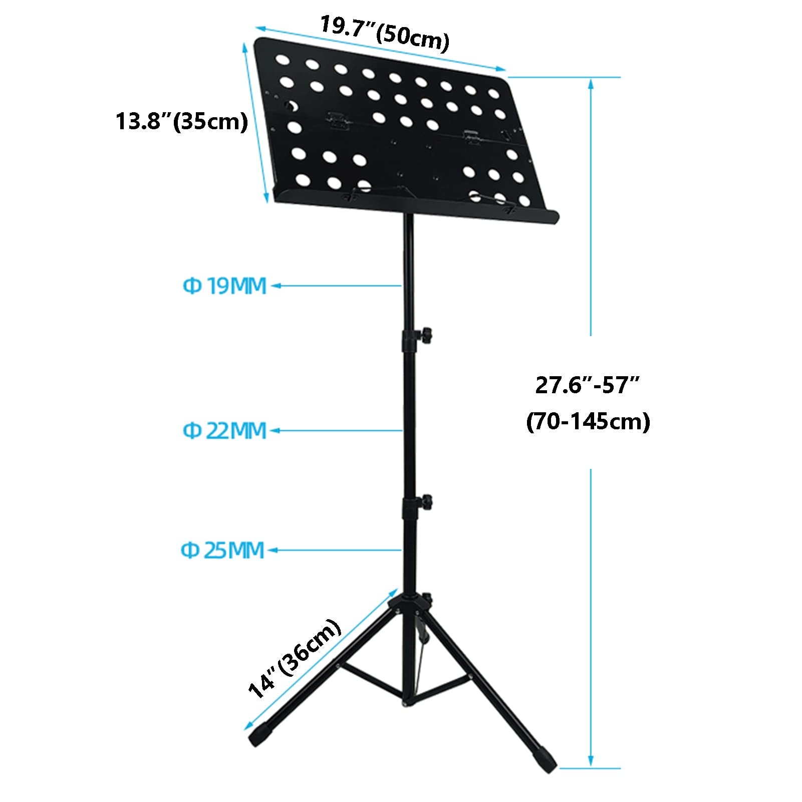 LIU- Noten-Ständer-Ständer- zusammenklappbares Orchester- professionelle Musik-Sheet-Stand- tragbare Reisen Metall- Musikständer mit Tragetasche Fit für Instrumentenleistung