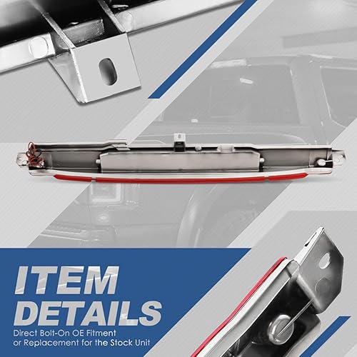 Miniatura 10 de Auto Dynasty Lámpara de parada de montaje alto con luz de freno de 3 tercera luz de freno, compatible con TrailblazerEnvoy 02-09
