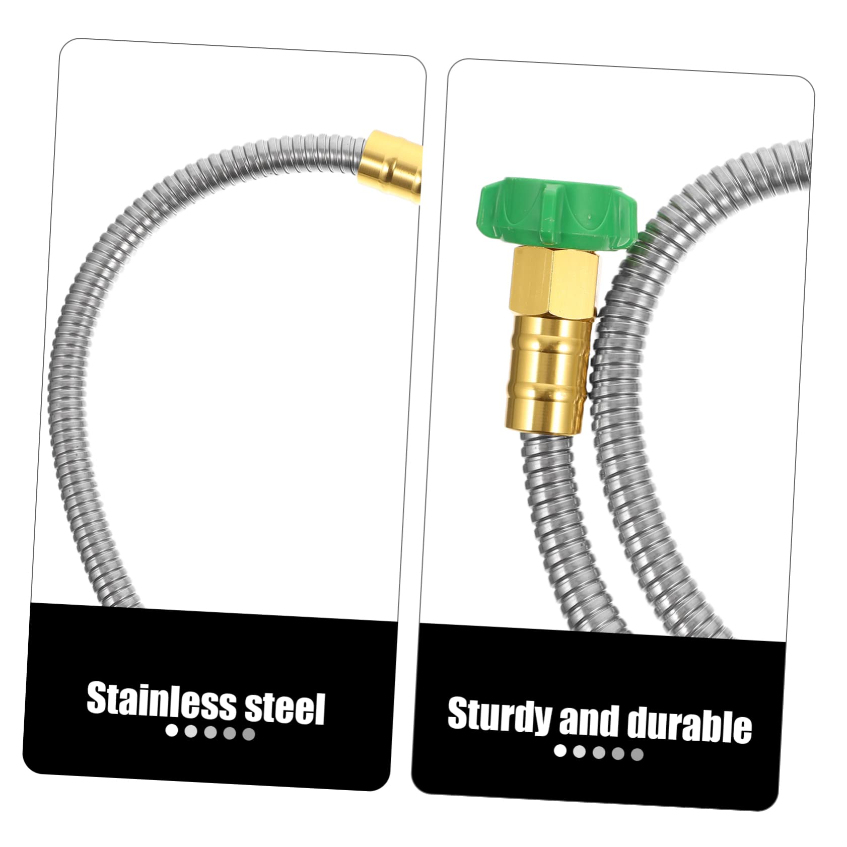 TOYANDONA Schlauchverbinder Edelstahl Gartenschlauchverlängerung mit Zwei Weiblichen Anschlüssen Flexibler Metallwasserschlauch für Bewässerung und Reinigungszwecke