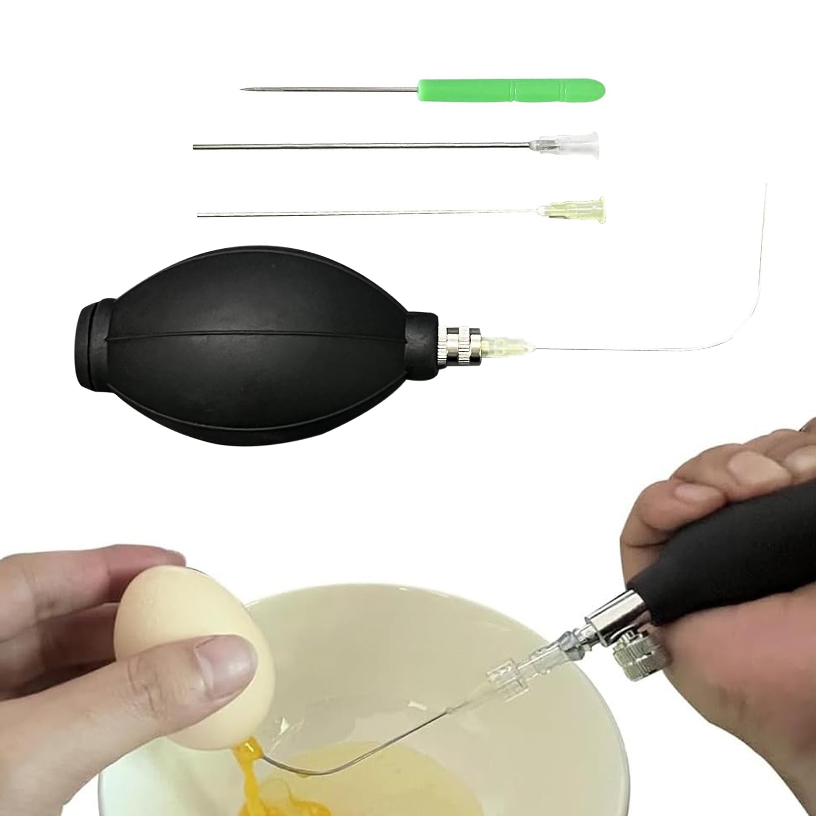 Gihioue Egg Blow Pump, Blow Out Tool for Easter Eggs, Decorating, Drilling for Crafts, Beads, Jewellery, School, Adults