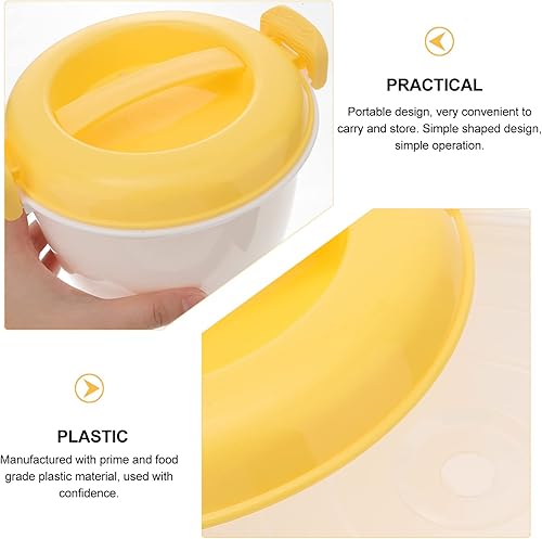 Miniatura 9 de UPKOCH Mini olla arrocera para microondas, olla de cocción al vapor, recipiente para cocinar pasta, recipiente de alimentos para microondas, olla de