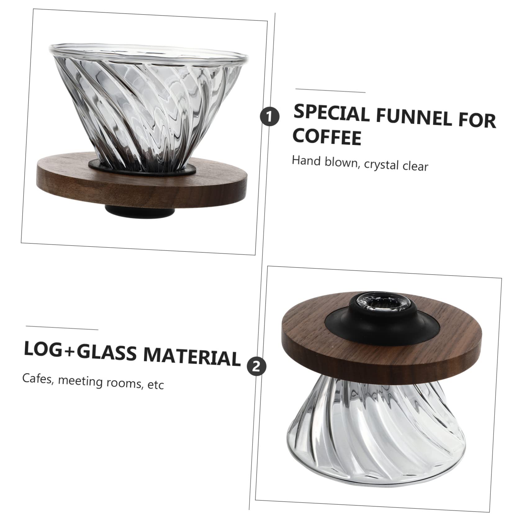 Entonnoir à Café Réutilisable en Verre Noir, pour Maison et Voyage