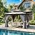Aoxun 10'x12' Hardtop Gazebo, Aluminum-Framed Durable Pavilion with Curtains & Netting, Boasting a Dual-Layer Polycarbonate Roof, Specifically Crafted for Patios, Gardens, and Lawns