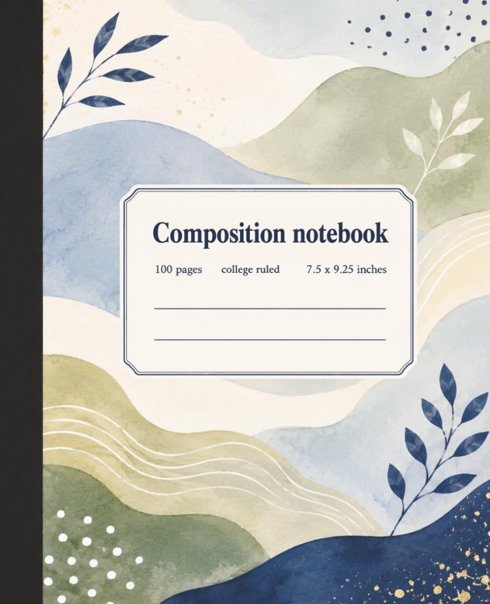 Blue Sage Landscape Composition Notebook: Organic Watercolor Nature Design for College Ruled Notes, School Writing and Everyday Journaling