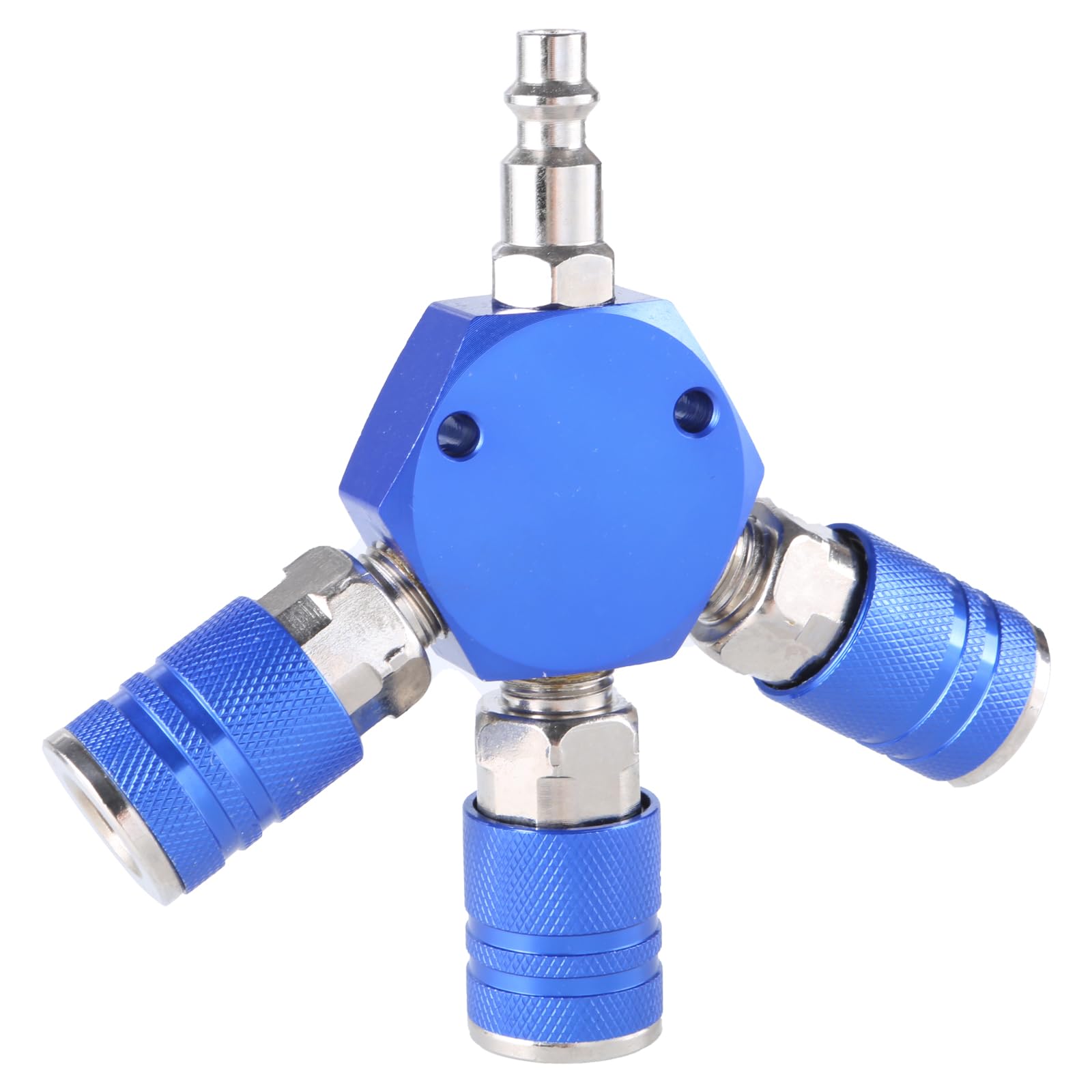Mekalero Multicolor 3 Way Connector Air Compressor Manifold 1 / 4Inch Hose Fittings Coupler Manifold Multi Splitter Air Compressor Hose Accessories