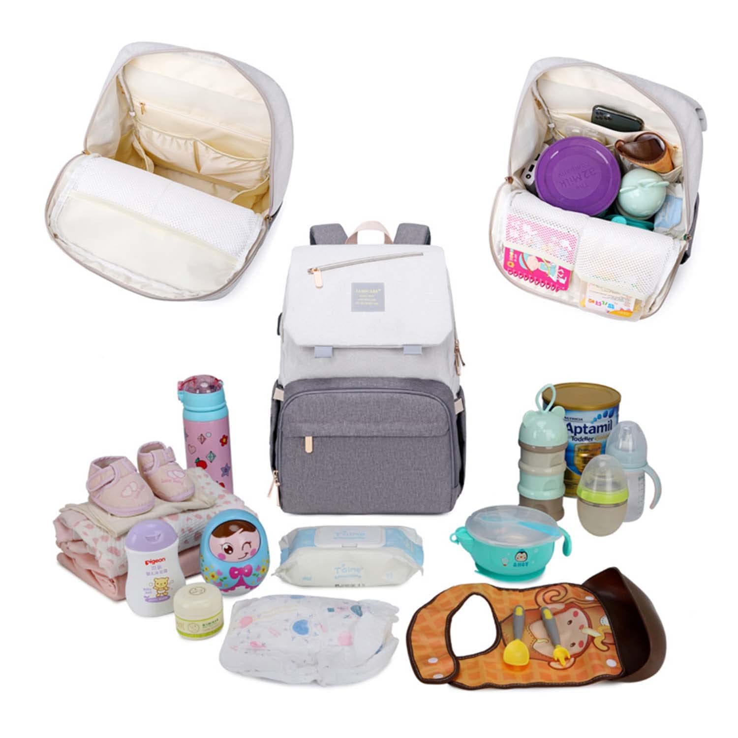 Bolsa de Pañales para Madres Mochila de Maternidad para Cochecito de Bebé Bolso Impermeable Mochila para Pañales de Lactancia Bolsas para Salir