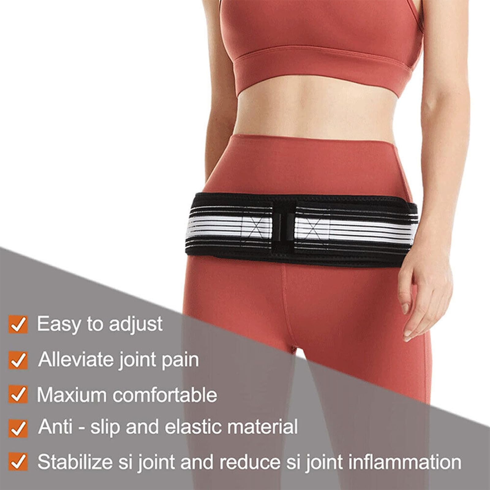 Dainely Belt 109 cm, zdrowy pasek, pasek po porodzie, antypoślizgowy, regulowany pasek wsparcia, oddychający pasek na dolną część pleców, dla kobiet i mężczyzn, Pelvic, Lumbar