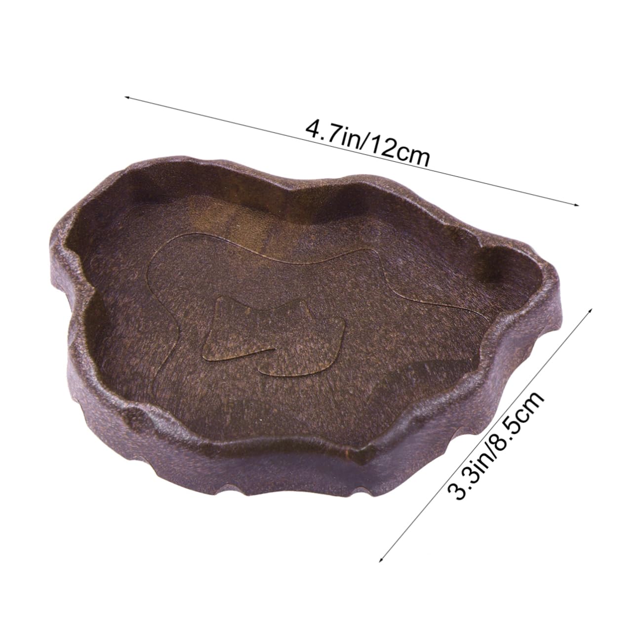 GALPADA Reptile Food Bowl Resin Pet Feeding Basin for Tortoise Gecko Lizard and Reptiles Water Dish for Use S Deep Coffee Color