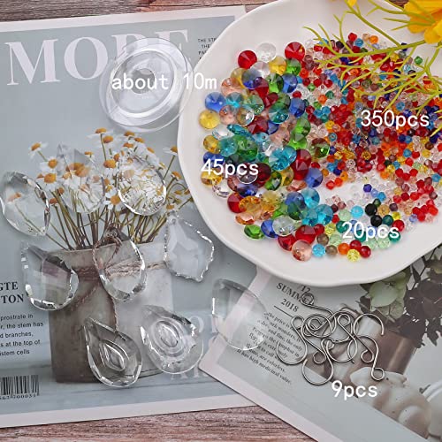 YIEUR Pack of 9 Clear Crystal Suncatcher Decorative Pendants, 38 mm Pendant Crystal Light Suncatcher - Image 2