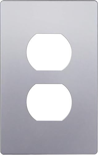 Miniatura 46 de ENERLITES Placa de pared dúplex para tomacorriente, cubierta de toma de corriente eléctrica, acabado brillante, tamaño mediano de 1 banda, 4.88" x