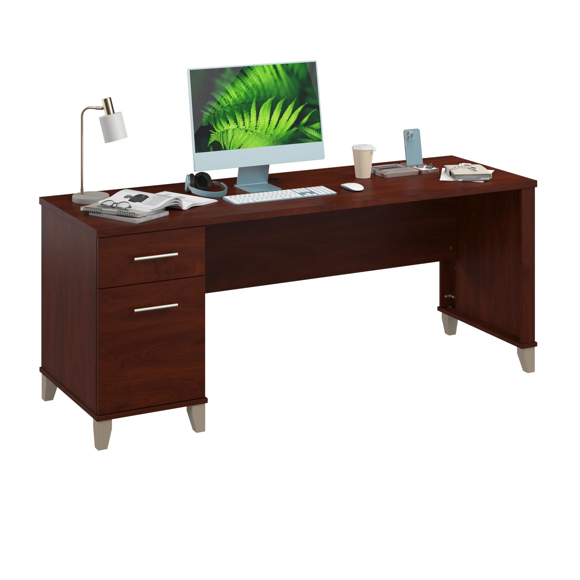 Amazon.com: Bush Furniture 72-inch Home Office Desk with Drawers