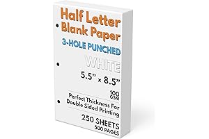 Half Letter Paper: 5.5x8.5 Precision Paper for Binders