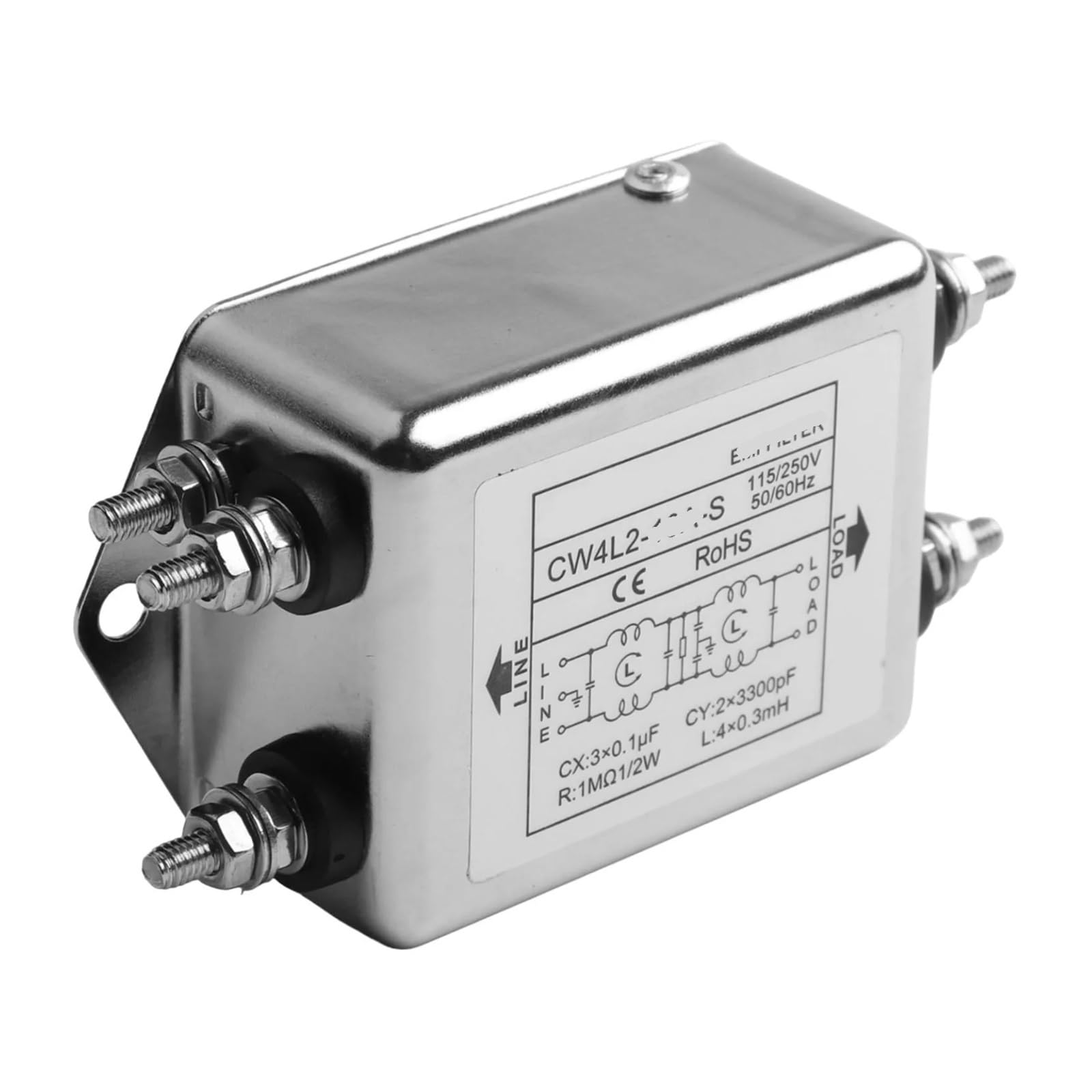 Filtro de potencia CW4L2-10A-S supresor de interferencias 250V con doble etapa 20A