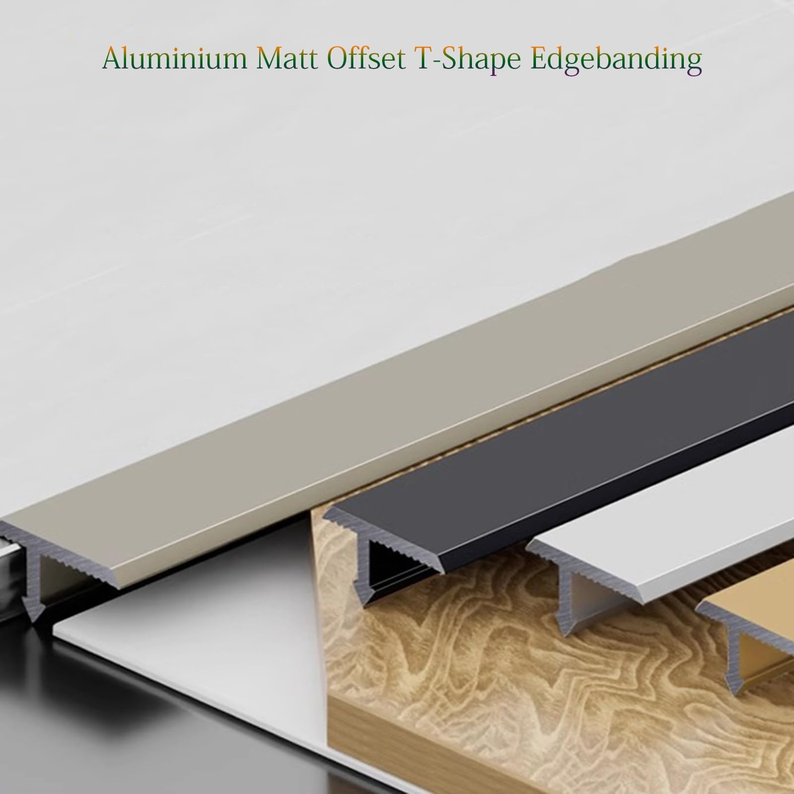Profilo di transizione in alluminio, protezione bordi a forma di T, per pannelli e piastrelle in legno, lunghezza 90 cm, striscia di transizione versatile per pavimento