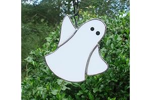 Stained Glass Ghost Suncatcher Adds Eerie Charm to Your Halloween Decor