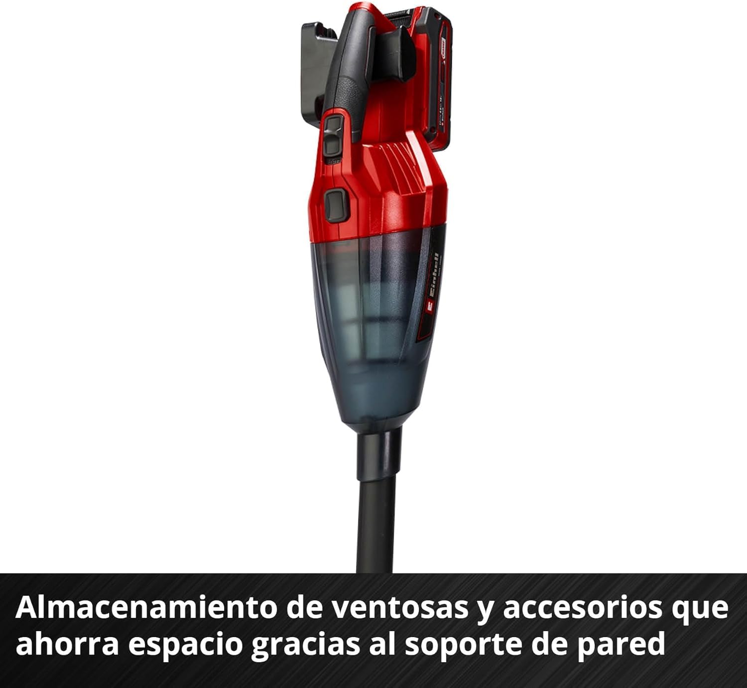 Einhell Aspiradora Manual sin Cable TE-VC 18 Li-Solo Power X-Change (Iones de Litio, contenedor de Polvo de 540 ml, Incl. 3 boquillas, extensión, Soporte de Pared, sin batería ni Cargador)