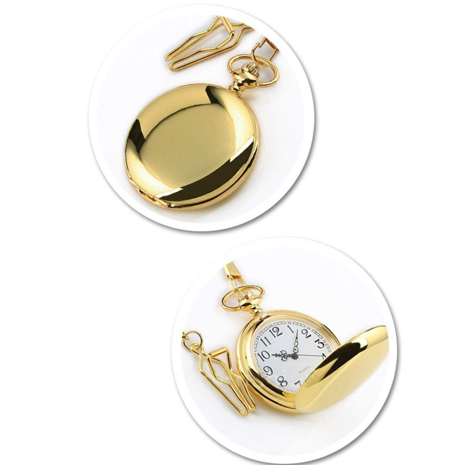 Orologi da Tasca, Orologio da Taschino Classico con Catena a Pendente Superficie(Golden)