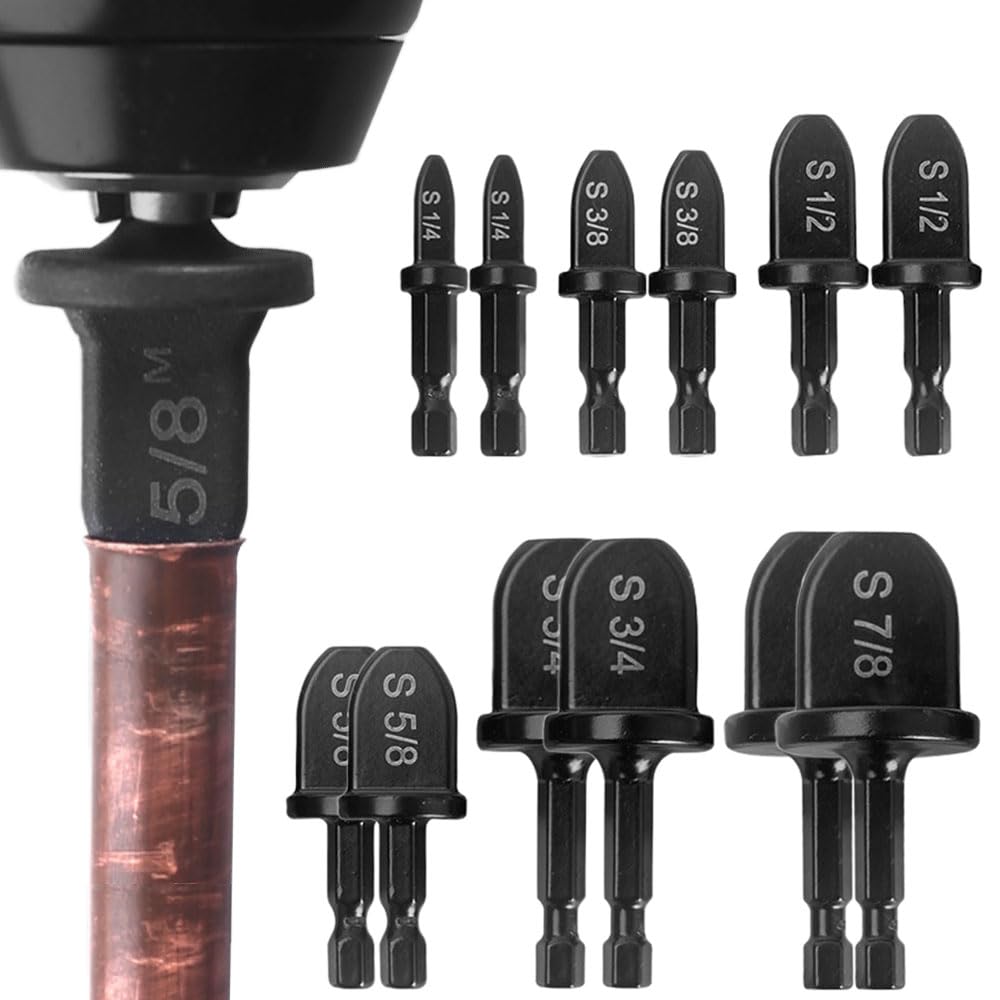 HVAC Repairing Set, Swaging Tool Drill Bit Set Air Conditioner Copper Tube Expander Press Tool Drill Bit Set, Manual Pipe Swage Tool Drill Bit with 1/