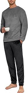 Mens Pajama Sets Fleece Pjs Winter Warm Lounge Sleepwear Soft Comfy Pajamas for Men