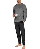 Mens Pajama Sets Fleece Pjs Winter Warm Lounge Sleepwear Soft Comfy Pajamas for Men