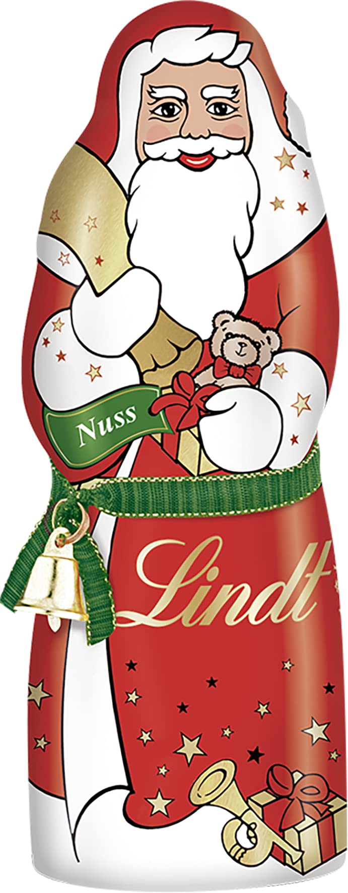 Lindt Schokolade Weihnachtsmann Nuss, 1 x 125 g, Feinster Alpenvollmilch Schokolade mit Haselnussstückchen, Weihnachtsmann, Schokoladen-Geschenk zu Weihnachten, Weihnachtsschokolade