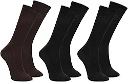 Kit 3 Pares Meia Social Fina Algodão Canelada Mash Cano Longo Masculino