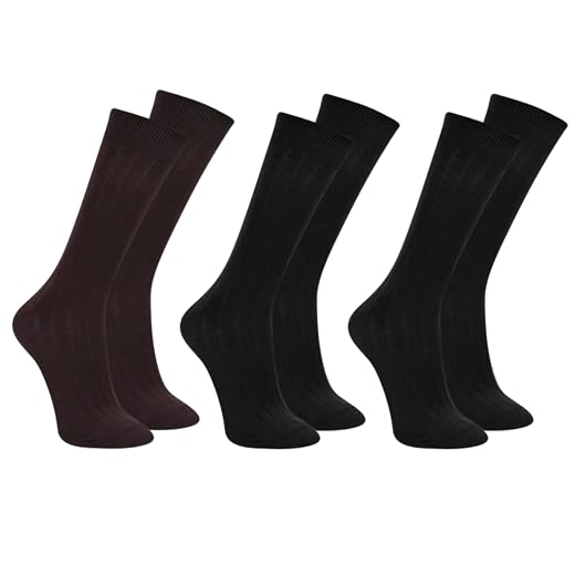 Kit 3 Pares Meia Social Fina Algodão Canelada Mash Cano Longo Masculino