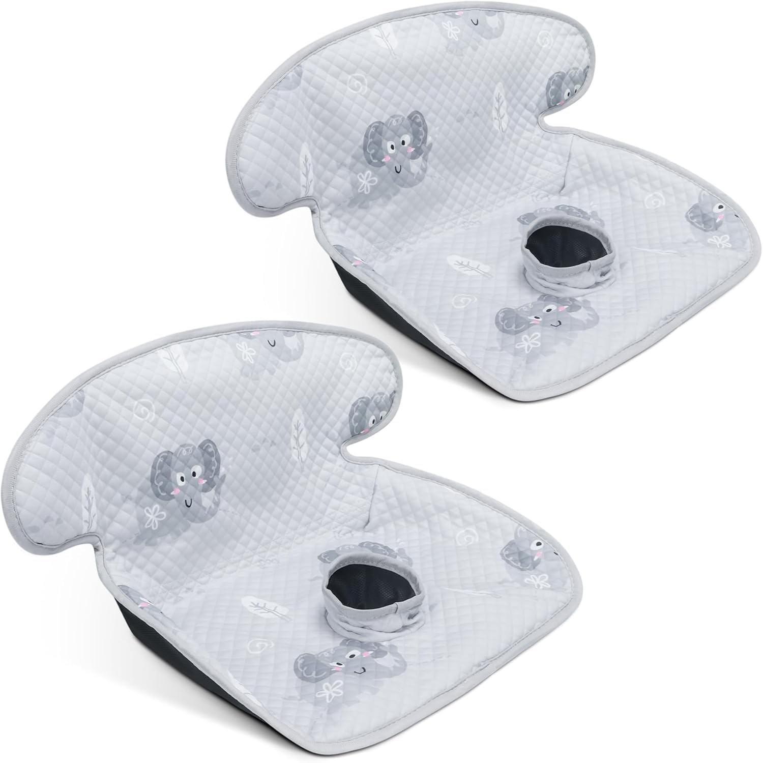 INFANZIA 360 Comfort Universal Protector de asiento infantil para entrenamiento de orinal, fugas de pañales para entrenamiento de inodoro, apto para todos los tamaños, asientos de coche, elefante, 2