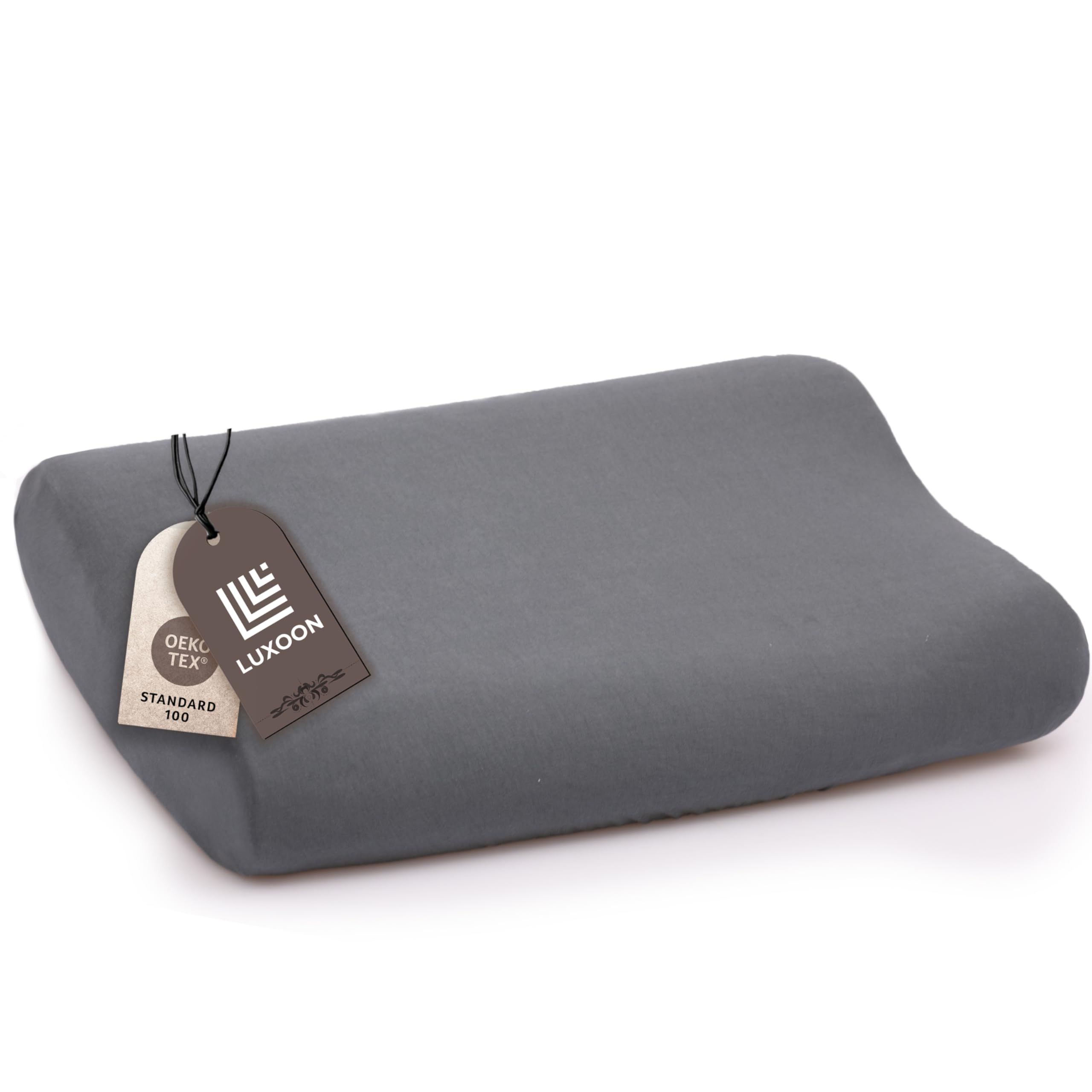 Funda de almohada sanitaria, 95% algodón, 5% elastano, transpirable y agradable, lavable, 30-45 x 50-65 cm, antracita