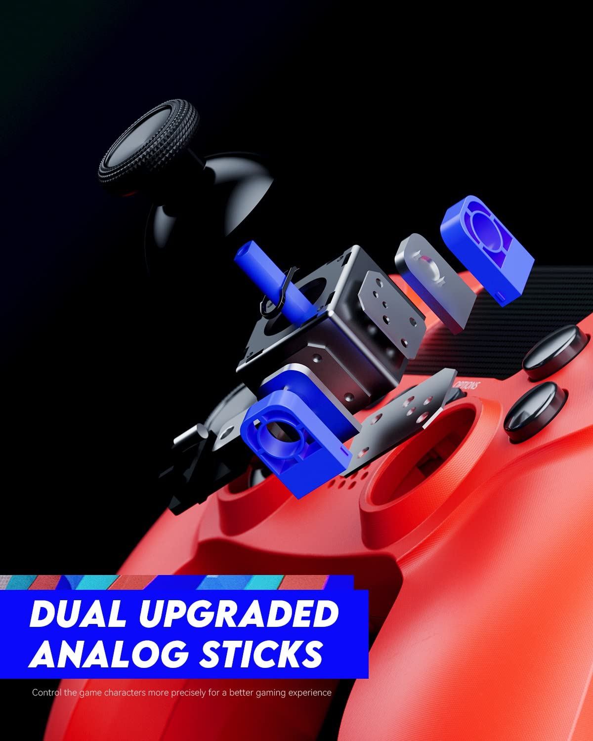 Exploded view of the VOYEE Wireless Controller's analog sticks